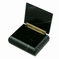 Marble Box w/ Rounded Side & Hinged Lid (Zebra Black)